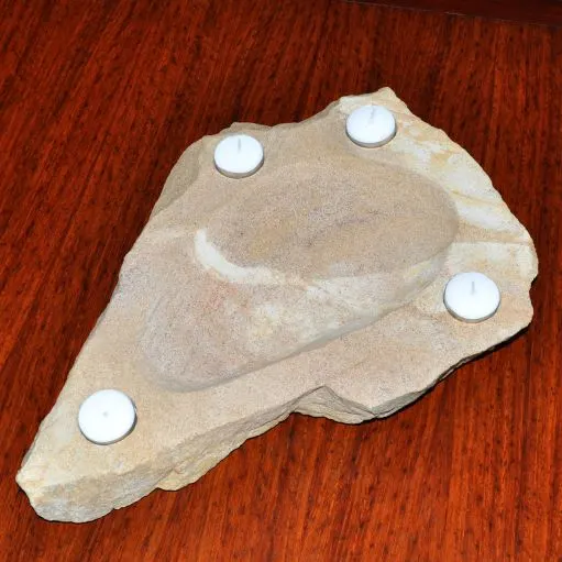 Sandstone tealight candle bowl