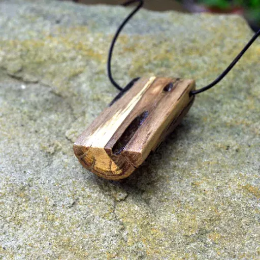 Chunky block pendant end grain bark side down